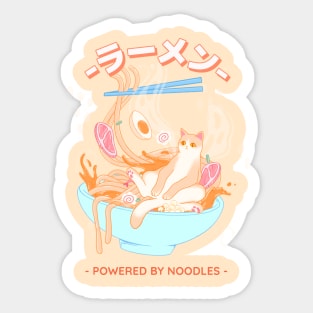 Powered by noodles Sticker